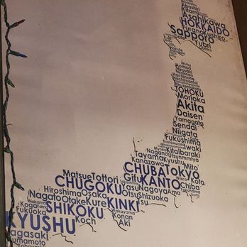 Crazy Rock'N Sushi - Gardena - Mark and I admitted our geography knowledge of Japan isn't fantastic. This is a great map to learn what is where. - Seafood Near Me - Gardena, California