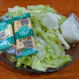 Side salad with blue cheese dressing.