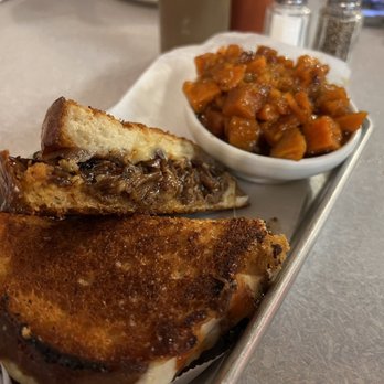 His Place Eatery - Grilled cheese brisket Sammy and candied yams- to die for! - Southern Near Me - Indianapolis, Indiana His Place Eatery - Grilled cheese brisket Sammy and candied yams- to die for! - Southern Near Me - Indianapolis, Indiana