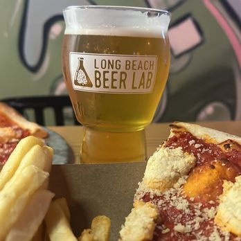 Long Beach Beer Lab - Vegan classic pizza and fries - Breweries Near Me - Long Beach, California