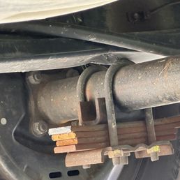 Camper leaf spring broke. Camper leaf spring broke.