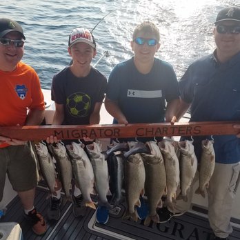 Migrator Charters - Missed out on 2 fish; one that was probably twice as big as any pictured here. - Boat Charters Near Me - Winthrop Harbor, Illinois