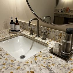 milk + honey | Culver City - Mouthwash, hand soap and body lotion at the ready.