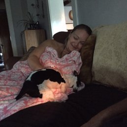 Sarah's best girl Cassie. She is so sweet and loves her Mom so much. We adopted her from Paws.