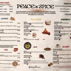 Peace 'n' Spice - Menu