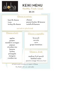 Menu photo 2 Aloha Salads Kailua, HI Menu photo 2 Aloha Salads Kailua, HI