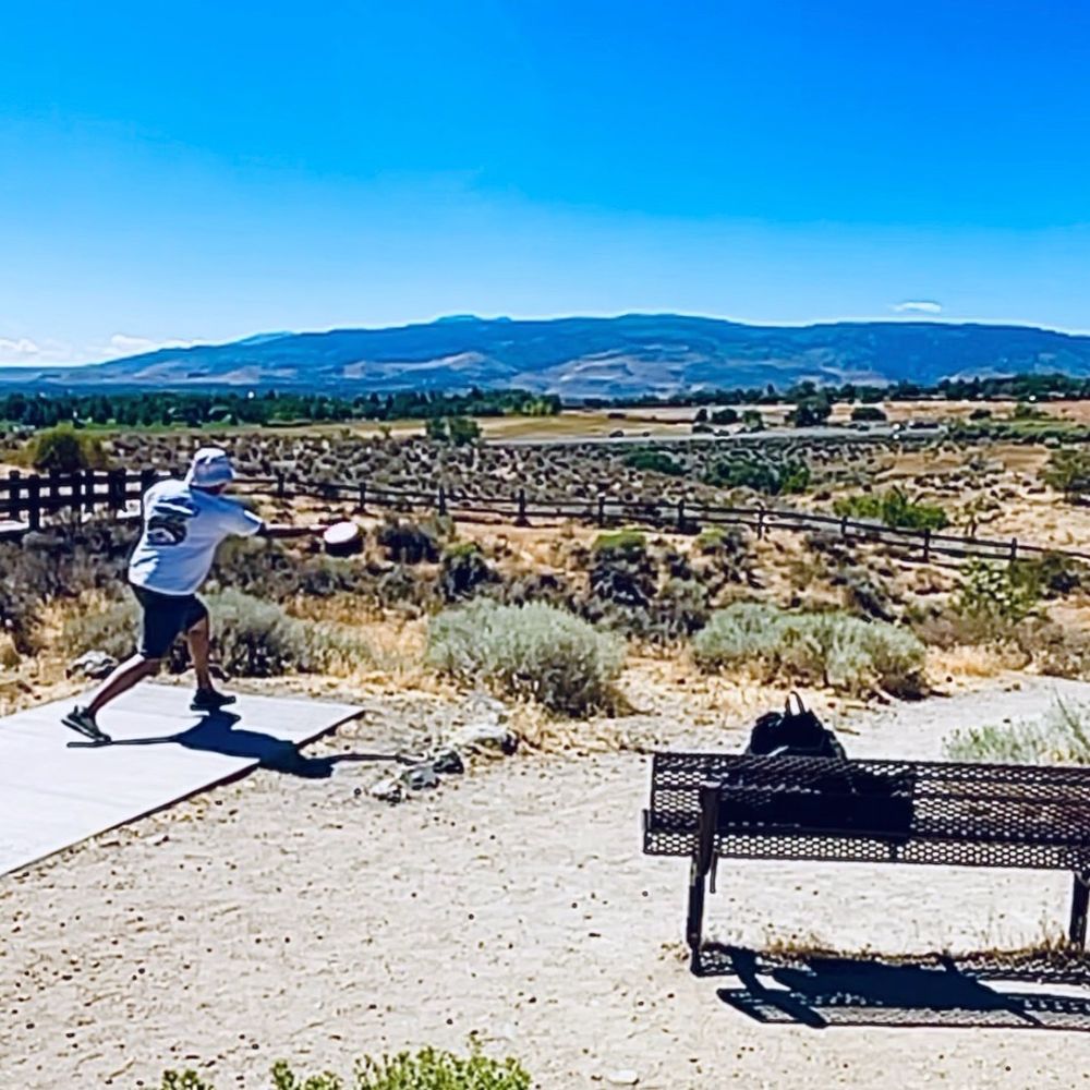 The Ranch Disc Golf Course - Hole #1. Horrible up angled throw. Wind killed it. - Disc Golf Near Me - Northeast Reno, Nevada The Ranch Disc Golf Course - Hole #1. Horrible up angled throw. Wind killed it. - Disc Golf Near Me - Northeast Reno, Nevada