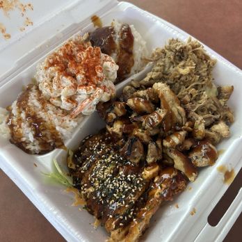 Aloha Kitchen - Three meat trio - Noodles Near Me - Florence, South Carolina Aloha Kitchen - Three meat trio - Noodles Near Me - Florence, South Carolina