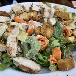 The Courtyard Cafe - Salad special: grilled chicken Caesar salad with tortellini & artichoke hearts