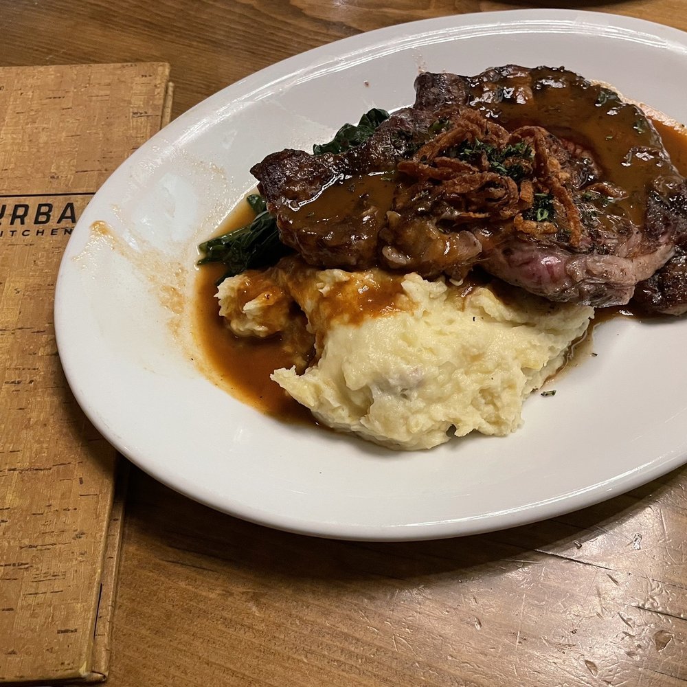 Burban Kitchen - Ribeye and Mashed Potatoes - New American Near Me - Chico, California Burban Kitchen - Ribeye and Mashed Potatoes - New American Near Me - Chico, California