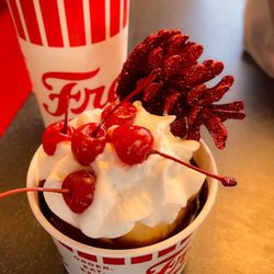 Freddy's Frozen Custard & Steakburgers - Chocolate fudge sundae.