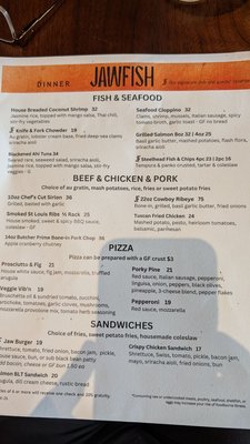 Menu photo 1 Jawfish Portland, OR