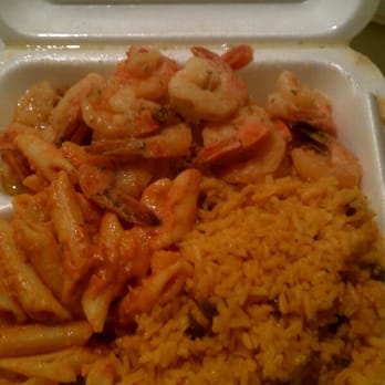 D & J Elmont - Shrimp in butter sauce/yellow rice & beans/ penne alla vodka - Steakhouses Near Me - Elmont, New York D & J Elmont - Shrimp in butter sauce/yellow rice & beans/ penne alla vodka - Steakhouses Near Me - Elmont, New York