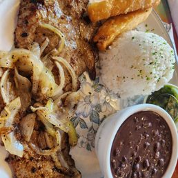 The flat steak plate, it starts with a P. It was amazing. The flat steak plate, it starts with a P. It was amazing.