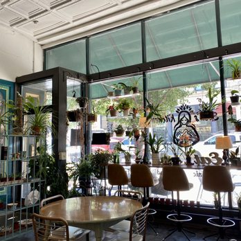 Sita's Kitchen - Front window of restaurant - full of plants. - Vegan Near Me - Trinidad, Colorado