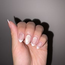 Cat eye nail French tip Cat eye nail French tip