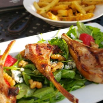 Cafe Mirage - Lamb chop salad and fresh cut fries. - New American Near Me - Ocean City, Maryland