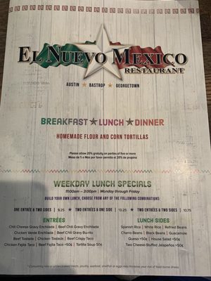 Menu photo 4 El Nuevo Mexico- Austin Austin, TX