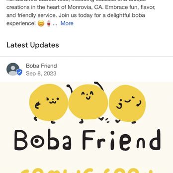 Boba Friend - Google shows they'll open October 2023 (but their Instagram says November) - will be keeping an eye out! - Bubble Tea Near Me - Monrovia, California Boba Friend - Google shows they'll open October 2023 (but their Instagram says November) - will be keeping an eye out! - Bubble Tea Near Me - Monrovia, California
