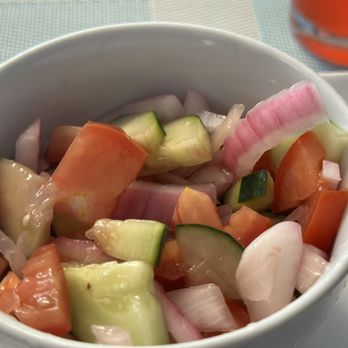 Brew - Bakers Cafe - Cucumber Tomato and onion side salad - Bakeries Near Me - Fleming Island, Florida