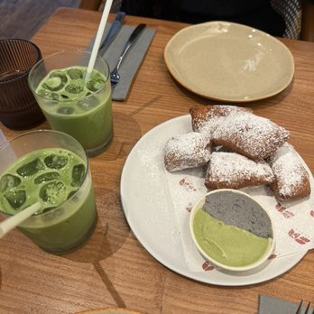 Between Us - Iced Matcha Latte and Beignets - Breakfast & Brunch Near Me - San Diego, California