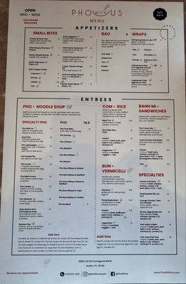 Menu photo 5 Pho With Us Austin, TX