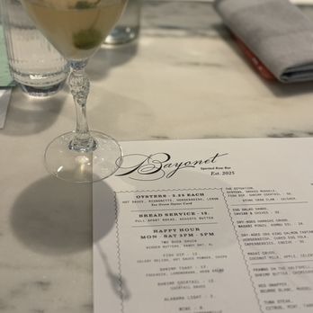 Bayonet - (Extra) Dirty Mini Tini w/ Gin - Desserts Near Me - Birmingham, Alabama Bayonet - (Extra) Dirty Mini Tini w/ Gin - Desserts Near Me - Birmingham, Alabama