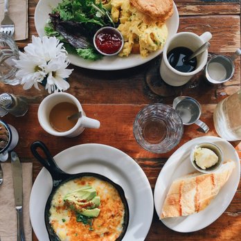 Oddfellows Cafe & Bar - Baked eggs & Homemade biscuit. Ordered a side of avocado and bread as well. - Breakfast & Brunch Near Me - Seattle, Washington