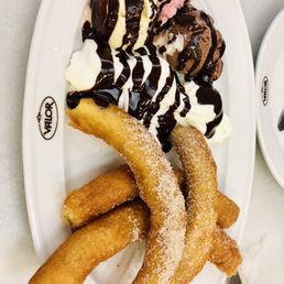 Valor churros with ice cream Valor churros with ice cream