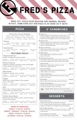 Menu photo 3 Fred's Pizza Italian Waverly, OH Menu photo 3 Fred's Pizza Italian Waverly, OH