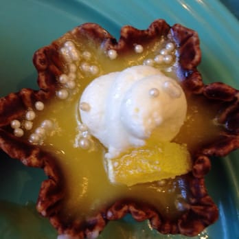 Goofy's Kitchen - Lemon blueberry tart in a Chocolate waffle bowl - American Near Me - Anaheim, California