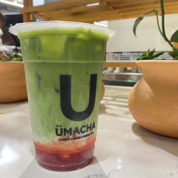 Umacha - Strawberry Matcha - Bubble Tea Near Me - Costa Mesa, California