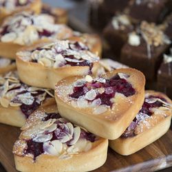 Three Girls Skipping - Sharing the love with our almond and raspberry friand hearts  Enjoy!