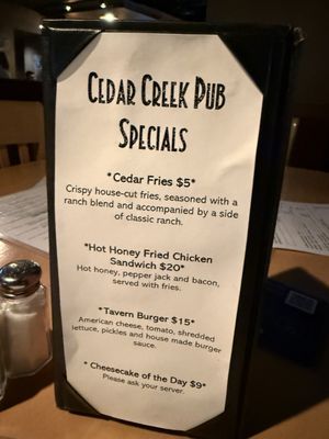 Menu photo 3 Cedar Creek Pub Aurora, CO Menu photo 3 Cedar Creek Pub Aurora, CO