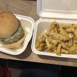 MeatBusters - Take away cheese burger and cheese fries.