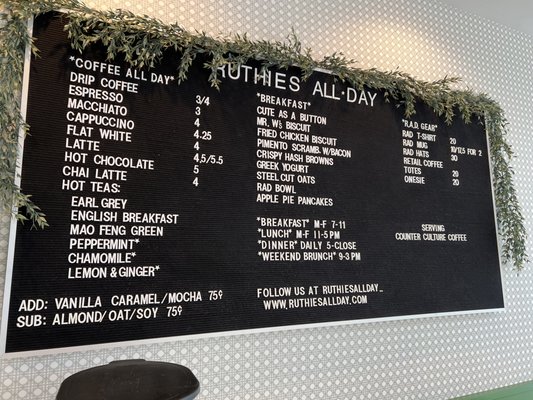 Menu photo 1 Ruthie's All-Day Arlington, VA Menu photo 1 Ruthie's All-Day Arlington, VA