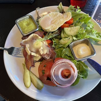 Rocker - Burger with salad - New American Near Me - Olympic Valley, California Rocker - Burger with salad - New American Near Me - Olympic Valley, California