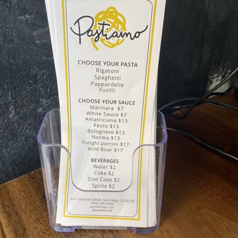 Pastiamo - Pasta menu - Pasta Shops Near Me - San Diego, California Pastiamo - Pasta menu - Pasta Shops Near Me - San Diego, California