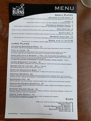 Menu photo 7 The Burns Pub & Restaurant Broomfield, CO Menu photo 7 The Burns Pub & Restaurant Broomfield, CO