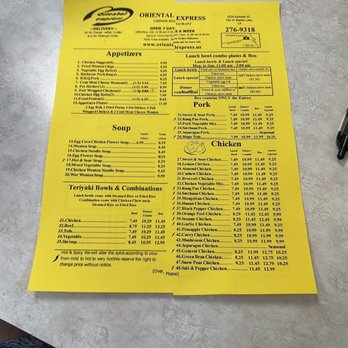 Oriental Express - Menu - Chinese Near Me - Shasta Lake, California