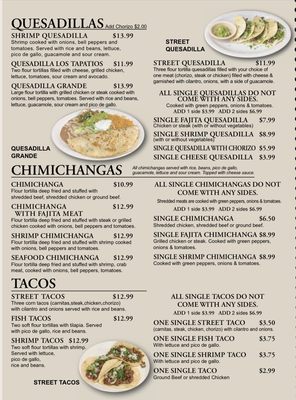 Menu photo 2 Los Tapatios Mexican Restaurant Choctaw, OK