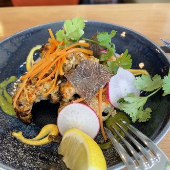 Aurum - A winter season special- cauliflower and black truffle salad - Indian Near Me - Los Altos, California Aurum - A winter season special- cauliflower and black truffle salad - Indian Near Me - Los Altos, California