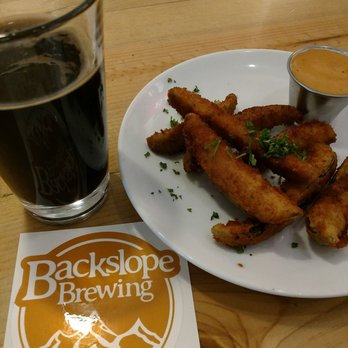 Backslope Brewing - Fried pickles! An absolute must! The sauce is to die for!! - Breweries Near Me - Columbia Falls, Montana Backslope Brewing - Fried pickles! An absolute must! The sauce is to die for!! - Breweries Near Me - Columbia Falls, Montana