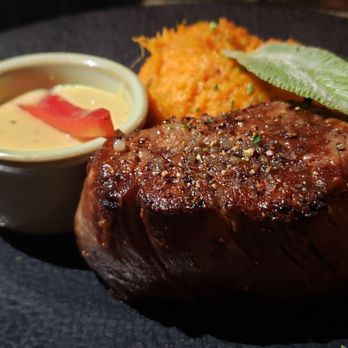 Cabernet Grill - Filet with chipotle sweet potato mash - Seafood Near Me - Fredericksburg, Texas