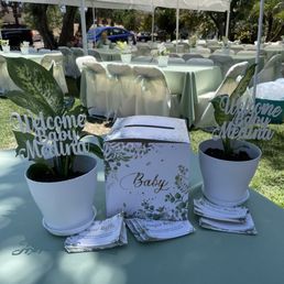Baby shower raffle set up
