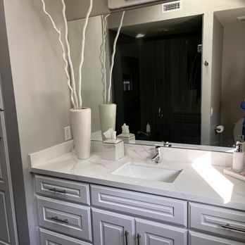 ANC Construction - Master - pulled out soffit yo visually expand the feel, all new cabinets and quartz top. - General Contractors Near Me - Temecula, California