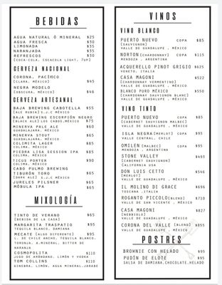 Menu photo 1 Traspatio San José del Cabo, BCS