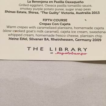 Topolobampo - The customized menu!! - Mexican Near Me - Chicago, Illinois