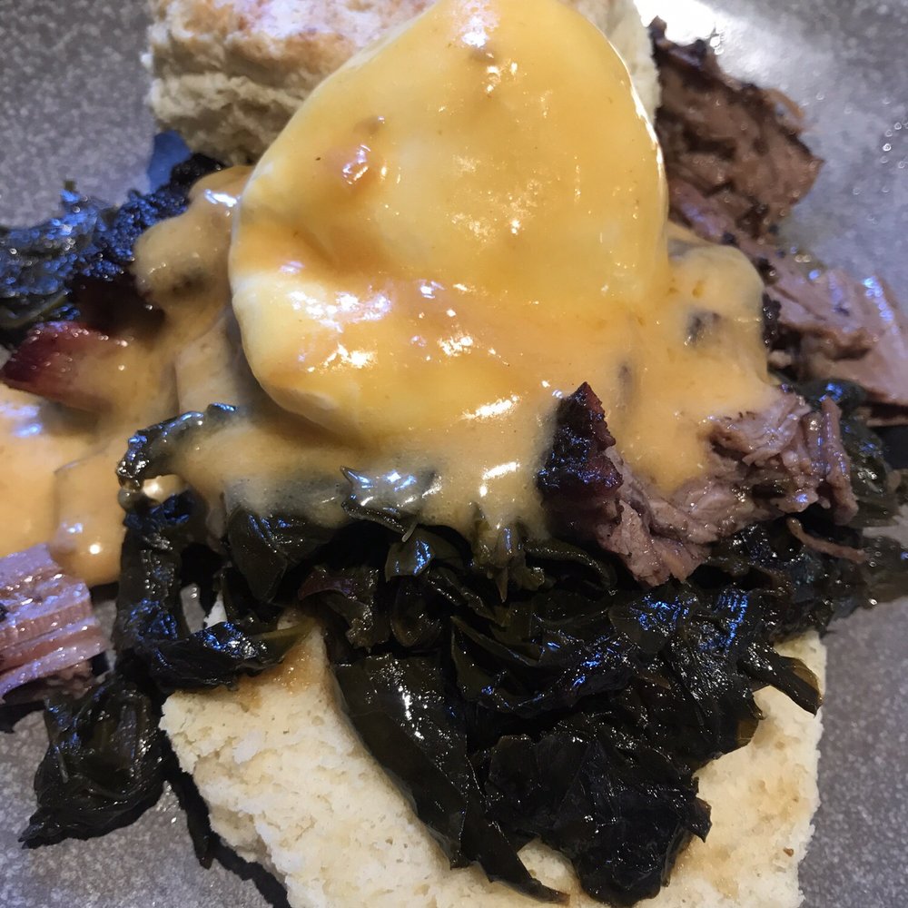 Boucherie - Brisket Benedict at brunch. Meat was great, everything else not so much. - Barbeque Near Me - New Orleans, Louisiana Boucherie - Brisket Benedict at brunch. Meat was great, everything else not so much. - Barbeque Near Me - New Orleans, Louisiana