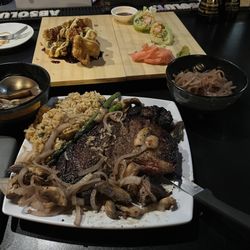 Marc's Fusion Cafe - 22 ounce cut ribeye w mushrooms& onions- so good!